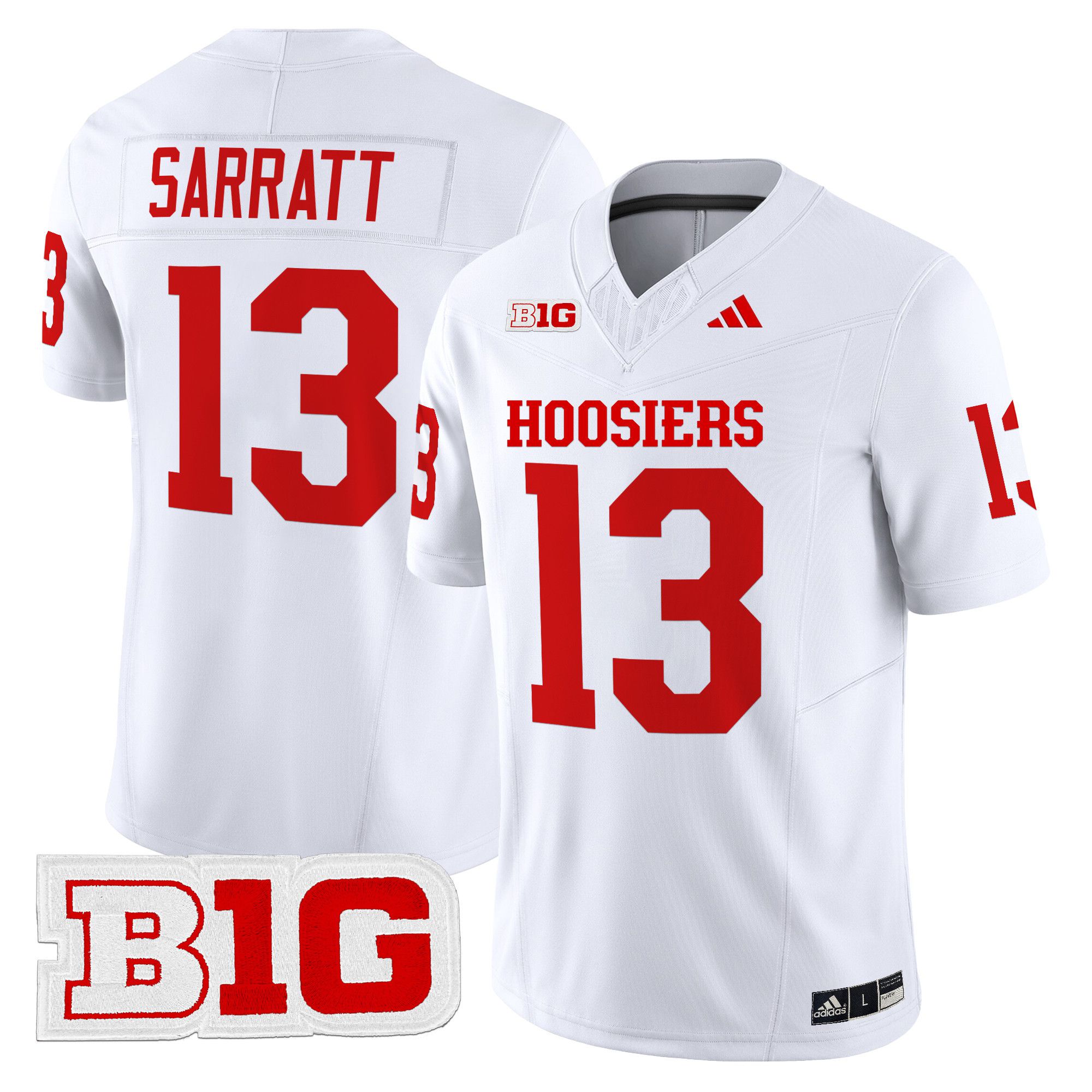 Men Indiana Hoosiers #13 Sarratt White 2024 Vapor Limited NCAA Jersey